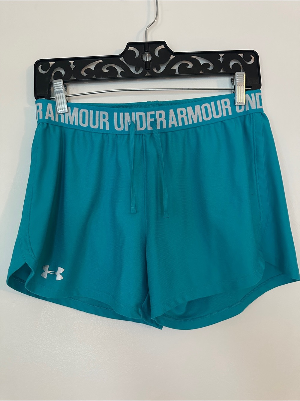 Under Armour Teal Women's Training Shorts with Branded Waistband